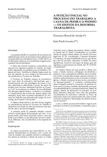 Petição inicial trabalhista 2018 pdf Petição inicial trabalhista 2018 pdf